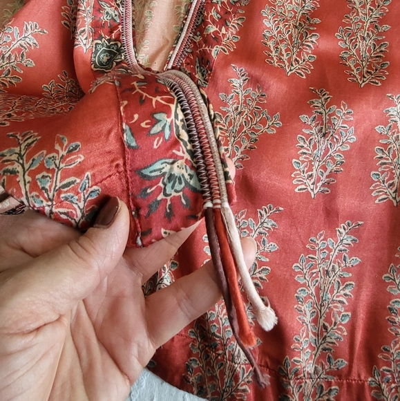 Zara Coral and Cream Kimono Robe - Picture 7 of 16